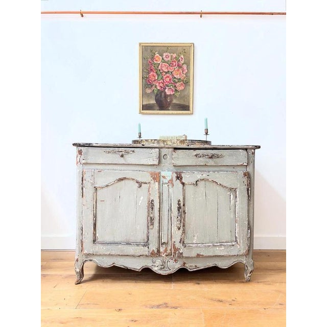 A simply gorgeous 19th century French provincial buffet. In original paint, it’s got age and character. On cabriole legs...