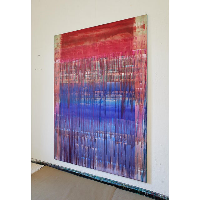 Colour washes of turquoise, red, pink, blue, brown and purple. The title is a line from the diary on that day and is part...