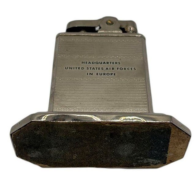 1950s 1950s Post War Hotel Schwarzer Bock Logde Table Lighter With Usafe Engraving For Sale - Image 5 of 7