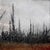 Fire by Lisa Lebofsky | Oil on Aluminum Depiction of burned trees against a gray sky. For Sale