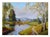 Mid Century Serene Lake Oil Paining by Karl Lechner For Sale