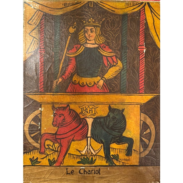 Vintage Original Painting on Canvas of “Le Chariot” For Sale - Image 4 of 4