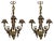 Louis XIV Style Gilt Bronze 3-Arm Wall Sconces, France, Set of 2 For Sale