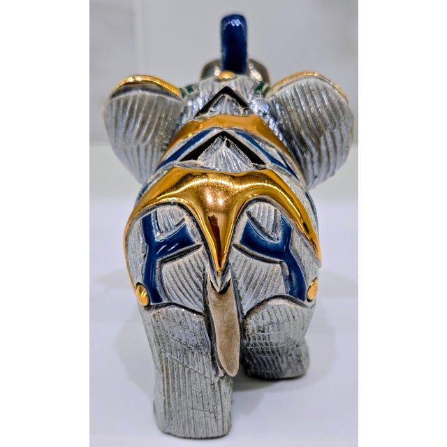 Gray 2000 De Rosa Rinconada Elephant Figurine – 24k Gold & Platinum Accents, Uruguay For Sale - Image 8 of 11