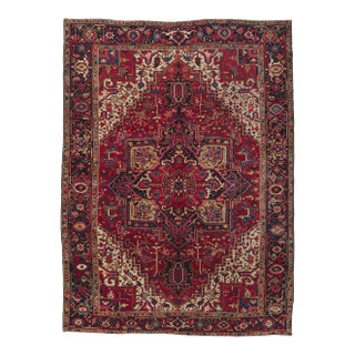 Antique Persian Heriz Rug - 08'01 X 11'00 For Sale