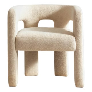 Brutal Armchair in White Curly from Moanne For Sale