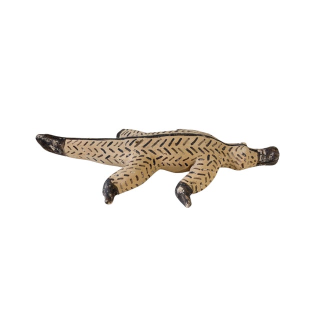 Vintage Karajá Tribe Clay Ceramic Alligator Statue from Brazil Handcrafted by the Karajá indigenous people, this authentic...