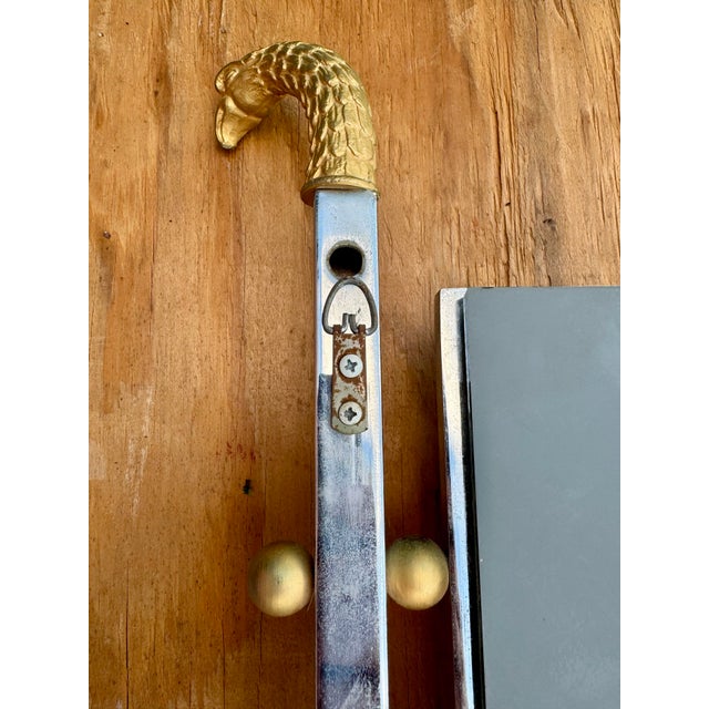 1970s Knockout Falcon Head Claw Foot Fine Detail Cast Gilt Metal Chrome Mirror Gardner 1974 Style of Mason Jansen For Sale - Image 5 of 12