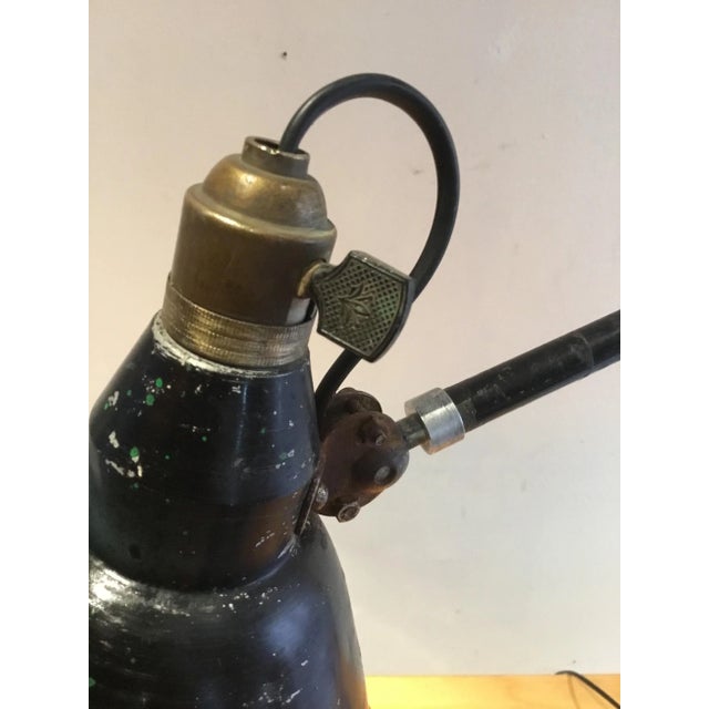 Black Industrial Table Lamp, 1920s For Sale - Image 8 of 13
