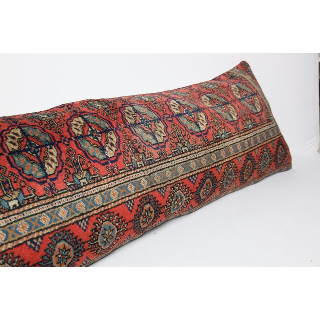 Red Decorative Vintage Tribal Turkoman Rug Pillow Cover -15'' X 47'' For Sale - Image 8 of 10