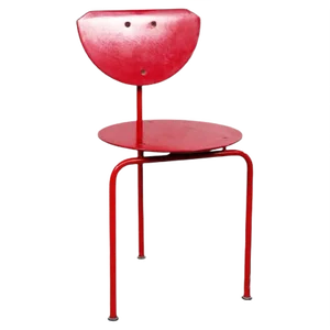 Mid-Century Italian Red Wood and Metal Alien Chair by Forcolini for Alias, 1980s