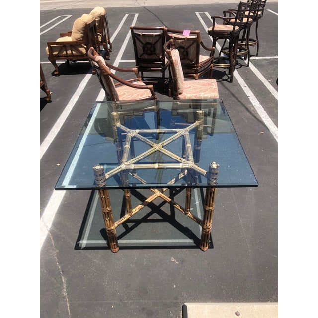 McGuire Square Dining Set: Glass Top Table & 4 Chairs ...