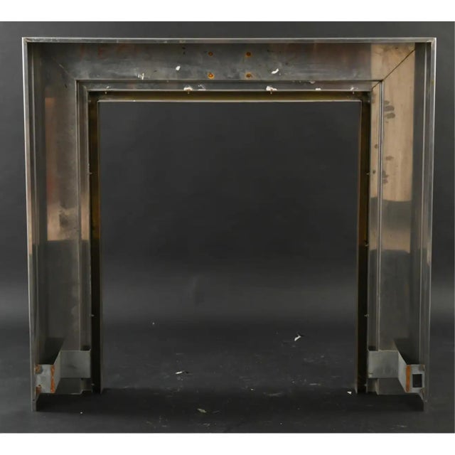 Mid 20th Century Jansen Fireplace Mantel Chrome and Brass, C. 1970 For Sale - Image 5 of 6