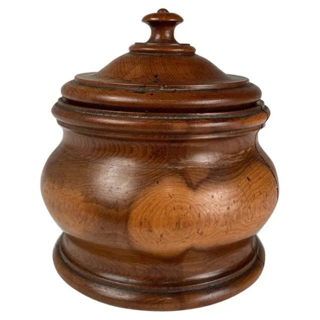 18th Century English Treen Yew Wood Lidded Jar For Sale - Image 13 of 13