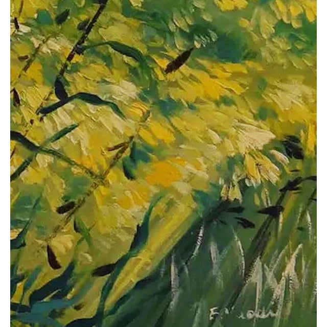 Post Impressionist F. Vidal - Cypress and Wheat Field Landscape, Oil on Canvas For Sale - Image 3 of 3