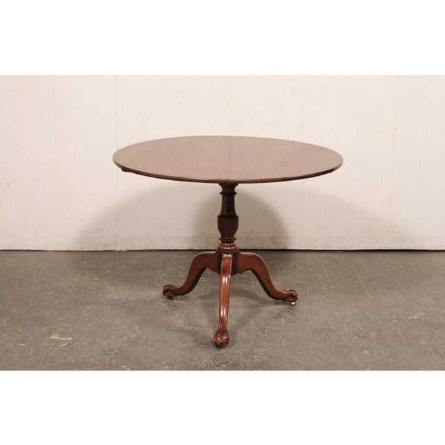 Wood 19th Century English Antique Tilt-Top Pedestal Table For Sale - Image 7 of 10