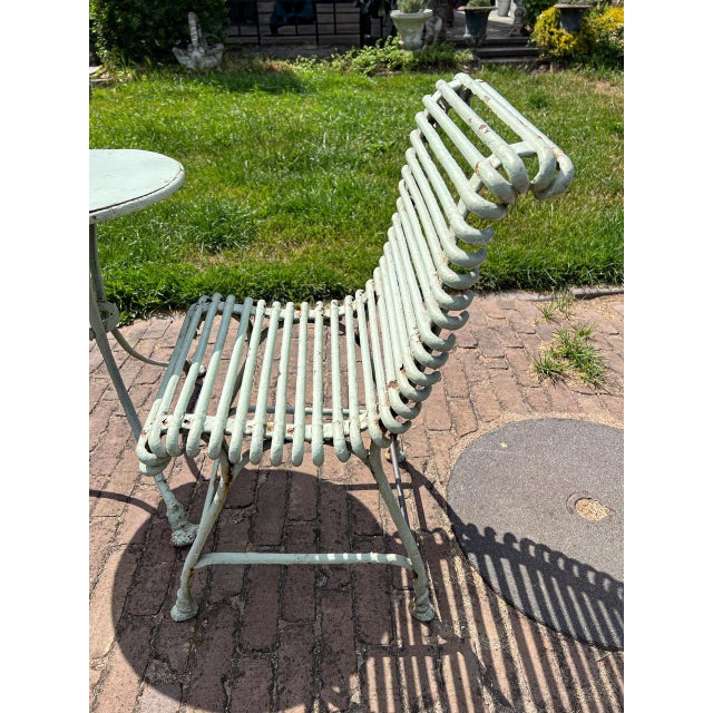 Wrought Iron Garden Table and Chairs from Arras, 1890s, Set of 3 For Sale - Image 12 of 16