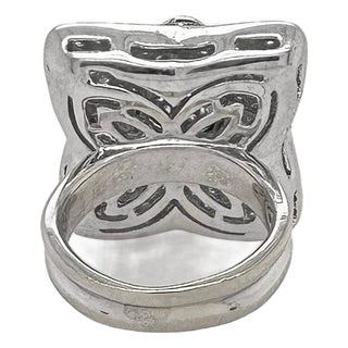 Late 20th Century 18k Articulated Floral Diamond Ring, Size 6.5 For Sale