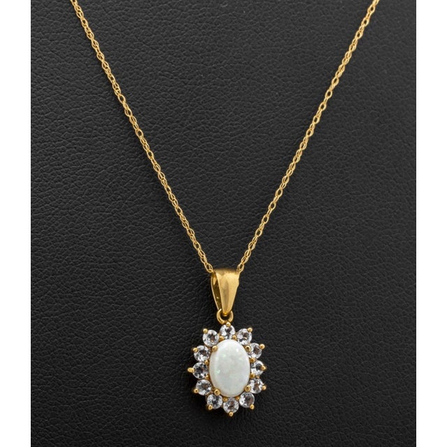 Modernist Opal and Tanzanite 14k Yellow Gold Jewelry Set, 3 For Sale - Image 11 of 12