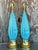 Murano Mid 20th Century Italian Turquoise Glass Lamps After Murano For Sale - Image 4 of 9
