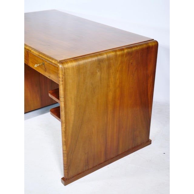 Wood Art Deco Desk in Walnut, 1920s For Sale - Image 7 of 15