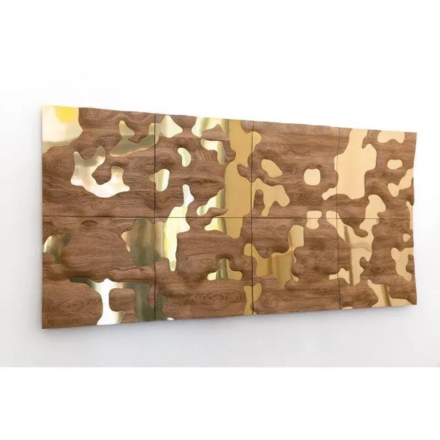 Wilderness Wall panel by Made by Choice with Katrin Olina Dimensions: 40 x 40 cm unit Materials: Solid Oak, Brass...