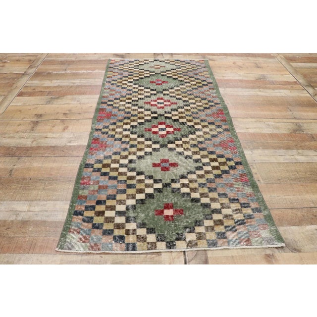 Olive Vintage Turkish Sivas Rug, 03'02 X 06'06 For Sale - Image 8 of 10
