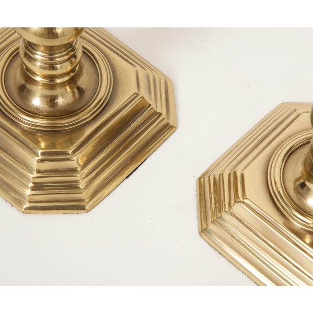 Late 20th Century Pair of Brass Candlestick Lamps For Sale - Image 5 of 8