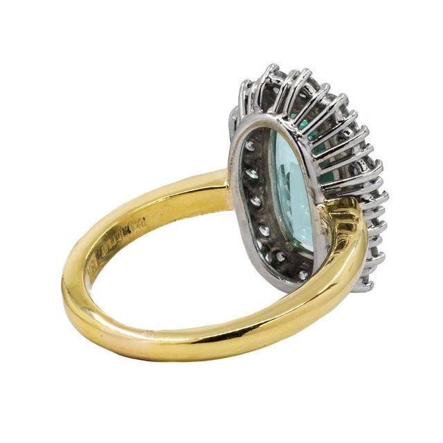 Contemporary Late 20th Century Platinum & 18k Tourmaline Ring, Size 5 For Sale - Image 3 of 4