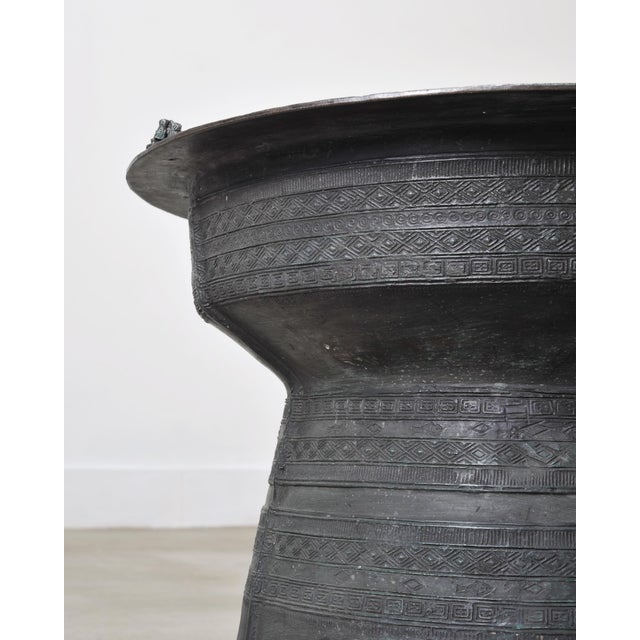 Southeast Asian Bronze Frog Rain Drum or Drinks Table For Sale - Image 15 of 18