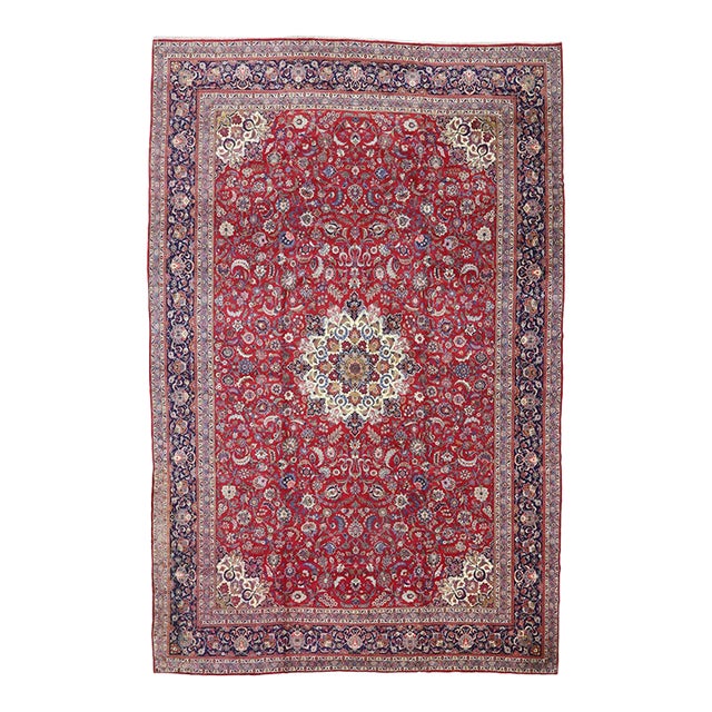 Antique Persian Kashan Rug, 15'00 X 23'00 For Sale