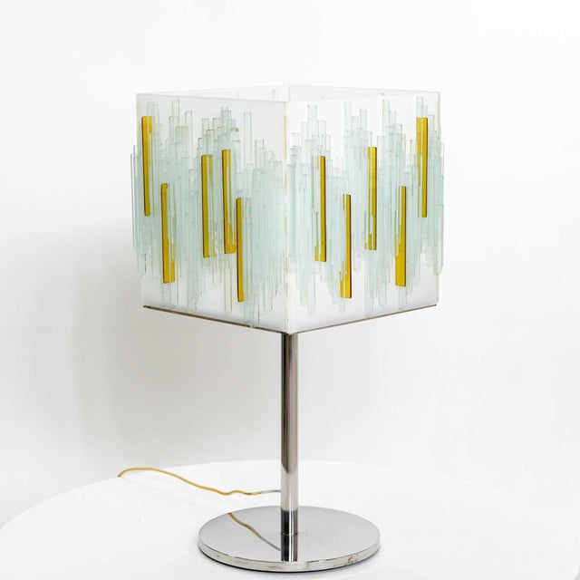 Glass 1970s Italian Modernist Art Glass Table Lamp For Sale - Image 7 of 18