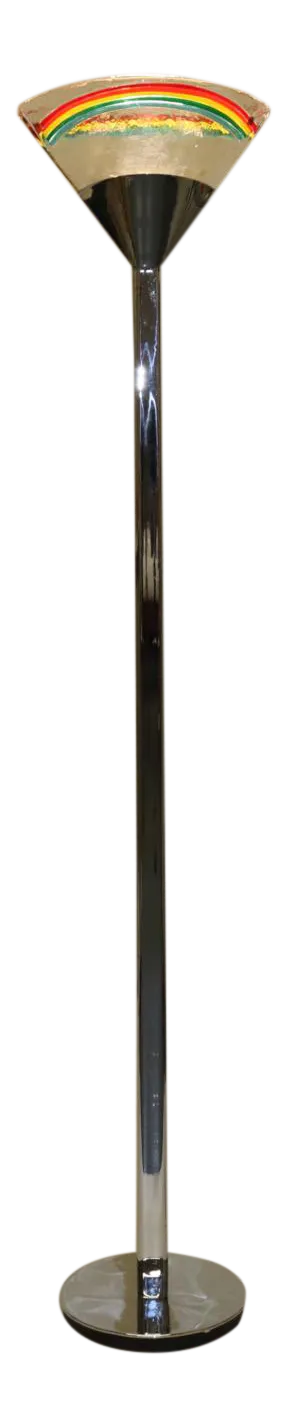 Vintage ITRE Rainbow Motif Murano Glass Mid-Century Modern Floor Lamp