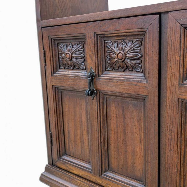 Vintage Freestanding Wall Unit – Wooden Room Divider, Storage Shelf, Antique Display Cabinet, Multi-Function Bookcase For Sale In Los Angeles - Image 6 of 18
