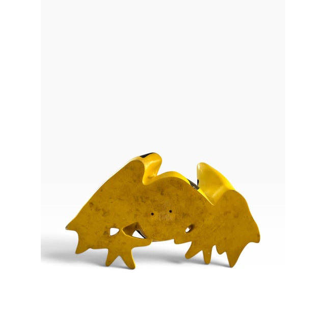 Yellow Vintage 2003 Set of 3 Yellow & Black Frog Figurines Sculptures For Sale - Image 8 of 12