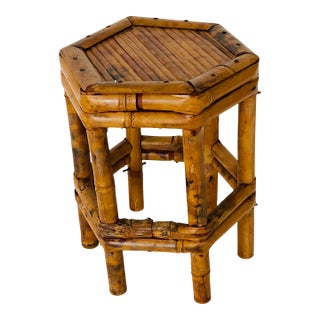 Mid 20 Th Century Burnt Bamboo Plant Stand For Sale