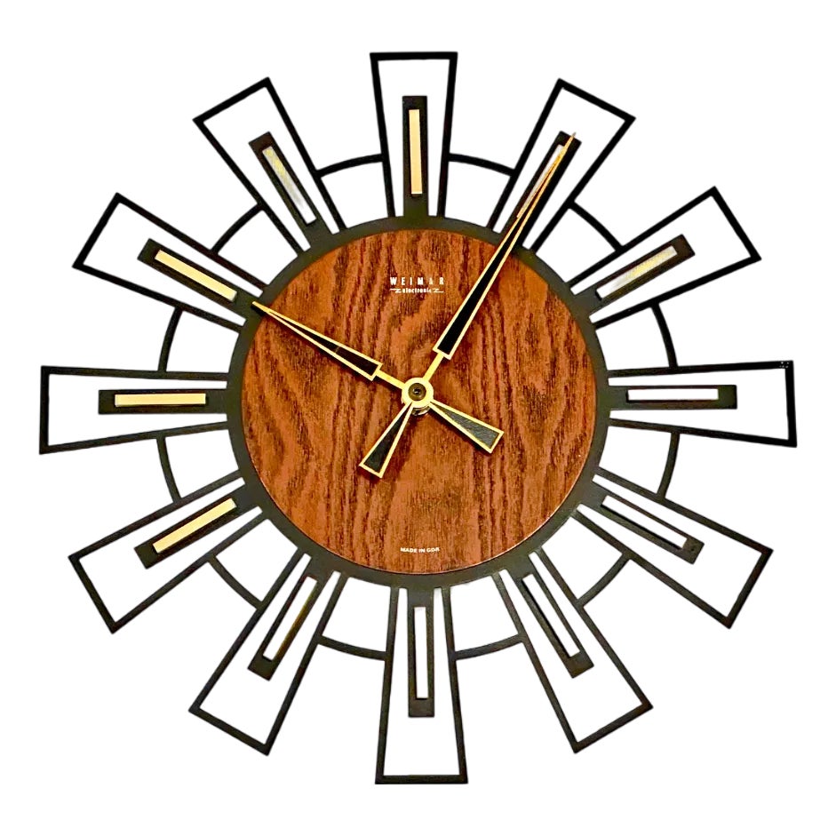 Mid-Century Brass Wall Clock from Weimar, 1970s | Chairish