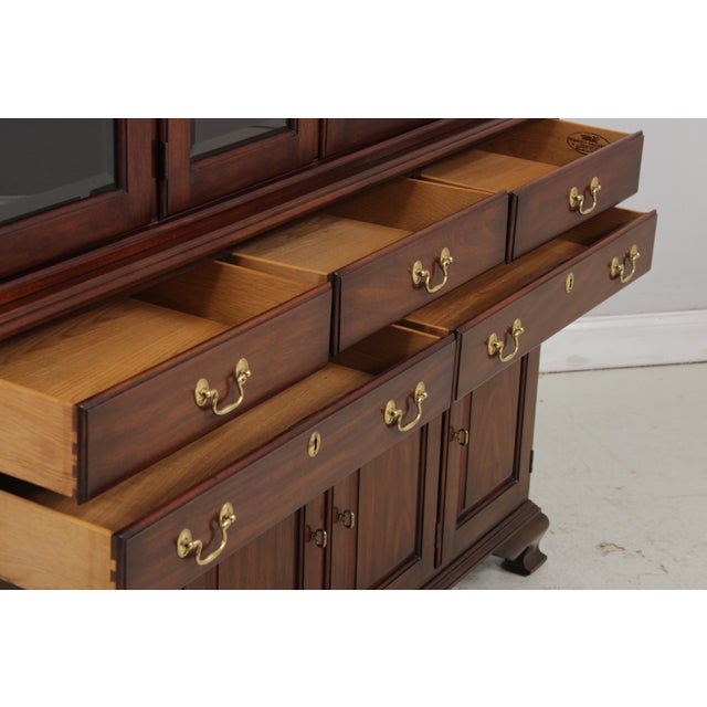 Brown Henkel Harris Mahogany 4 Door China Cabinet For Sale - Image 8 of 18