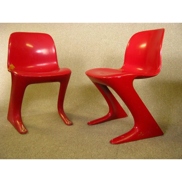 Red Z Chairs by Ernst Moeckel & Siegfried Mehl for VEB Petrochemisches Kombinat Schwedt, 1960s, Set of 6 For Sale - Image 8 of 11