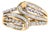 10K Yellow Gold 1/2 Cttw Round and Baguette cut Diamond Open Space Bypass Ring (H-I Color, SI2-I1 Clarity) - Ring Size 7 For Sale