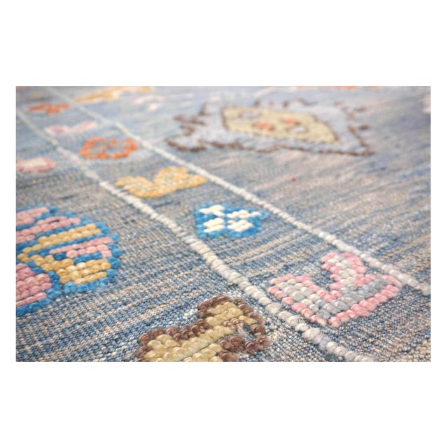 21st Century Turkish Oushak 9x12 Gray, Orange & Slate Blue Handmade Area Rug #a.c 201 For Sale - Image 12 of 14