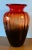 Murano Lart Fluted Art Glass Vase Brown Orange Red Ombre For Sale - Image 4 of 12