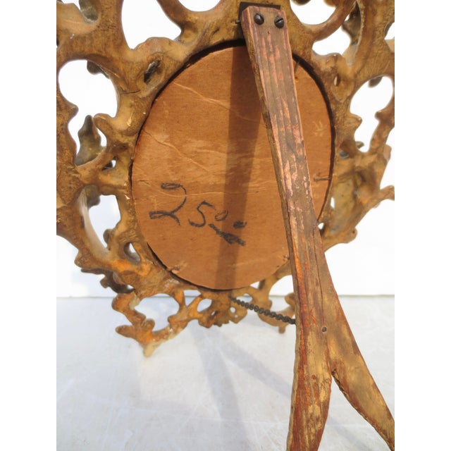 Antique Porcelain Maiden in Gilt Wood Frame Circa 1880s For Sale - Image 9 of 11