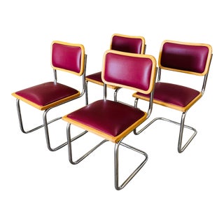 Late 20th Century Set of 4 Vintage Cesca Style Chairs For Sale