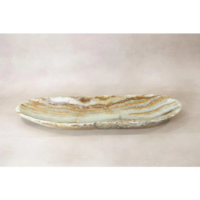 Contemporary Premium Onyx Bowl with Raw Edge For Sale - Image 3 of 7