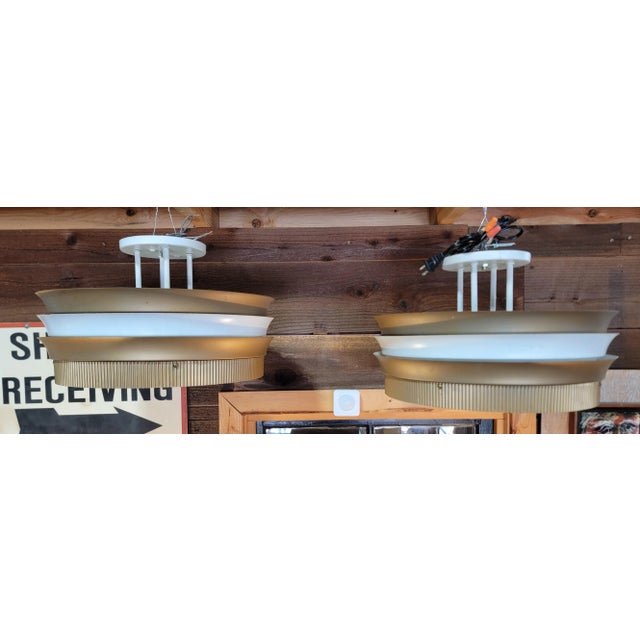 Art Deco Theater Flush Mount Light Fixture With Flashed Glass Shade For Sale - Image 9 of 9