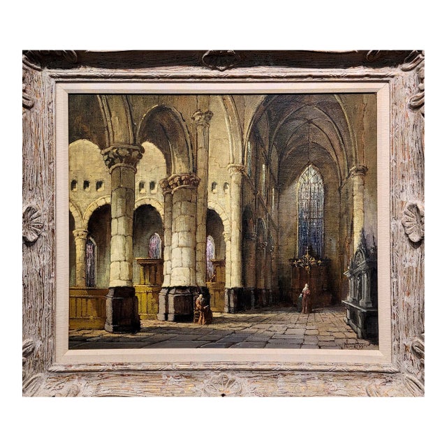 Adri Visser - Gothic St Mary's Church in Nottingham- Oil Painting For Sale