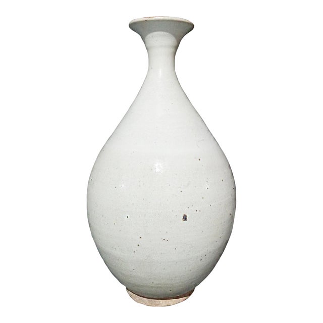Thai Ceramic Vase With White Glaze, Mid 20th Century For Sale