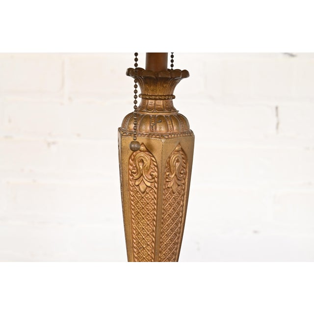 Early 20th Century Antique Art Nouveau Slag Glass Table Lamp in the Manner of Handel, Circa 1910 For Sale - Image 5 of 12