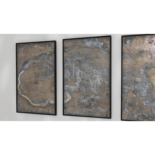 Wood Metal and Wooden Triptych Wall Art, Set of Three For Sale - Image 7 of 9